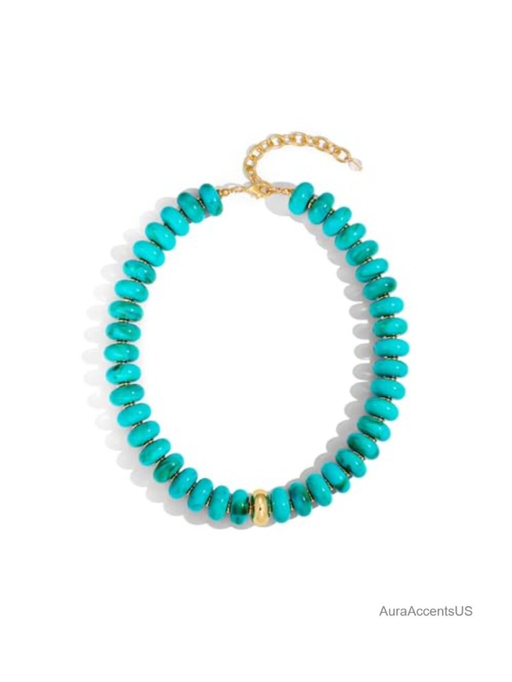 Chunky Beaded Boho Statement Necklace Resin Adjustable Choker